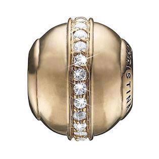 Christina Collect Gold-plated Topaz Magic Blank ball with ring of 26 glittering white topaz, model 623-G104